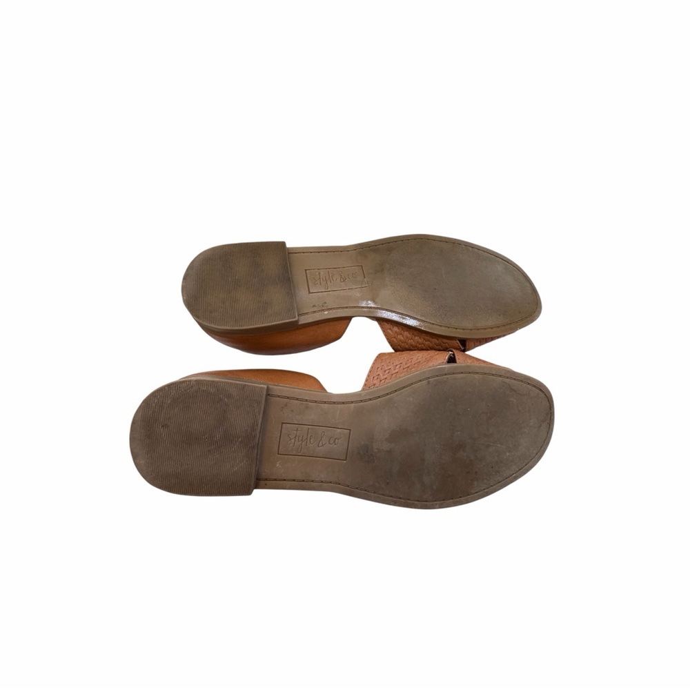 Style & Co Woven Slide Sandals Size 7.5 Brown D’Orsay Flat Slip On - Picture 7 of 7